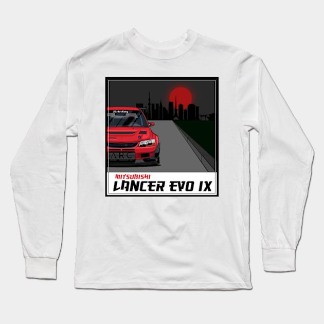 Mitsubishi Lancer Evolution evo 9, IX, JDM Car Long Sleeve T-Shirt by T-JD